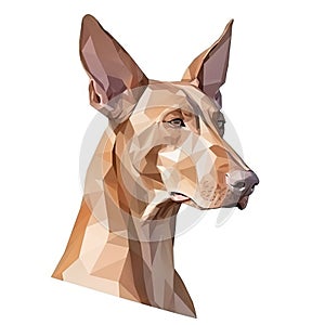 Minimalist Pharaoh Hound Watercolor Painting on Soft Pastel Background. Perfect for Invitations and Posters.