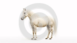 Minimalist photography of a cream horse