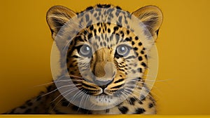 Minimalist Photography: Cute Baby Leopard In Zbrush Style photo