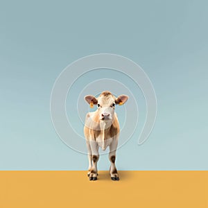 Minimalist Photography Of A Cute Cow In 32k Uhd