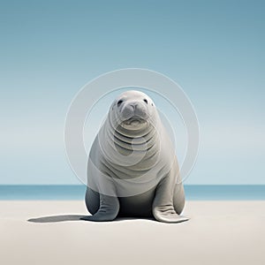 Minimalist Photography Of A Cute Elephant Seal