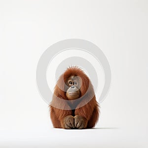 Minimalist Photography Of A Cute Orangutan In Japanese Minimalism Style