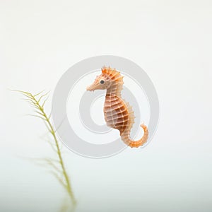 Minimalist Photography Of A Cute Seahorse In Japanese Minimalism Style