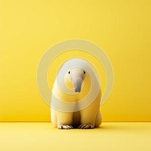 Minimalist Photography Of A White Opossum In Cinema4d Style photo