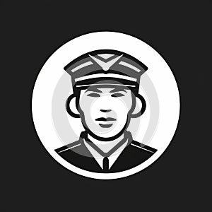 Minimalist Pilot Logo In Monochrome Style