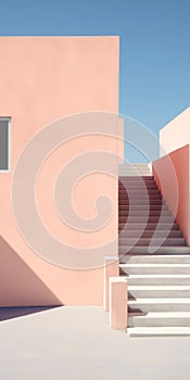 Minimalist Pink Building With Graphic Designer Influence