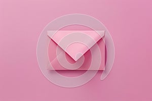 Minimalist pink envelope on a matching background