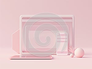 Pastel Tech Workspace Concept