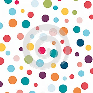 Minimalist Polka Dot Print On White Background