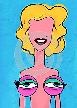 minimalist pop art portrait of Marilyn Monroe