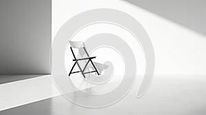 Minimalist Pop: Folding Chair In Black And White Aluminum Style