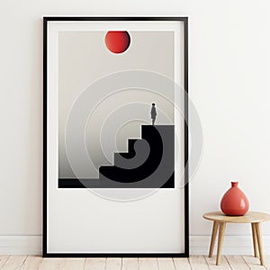 Minimalist Print: Emotive Landscapes With Staircase And Solarizing Master