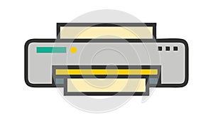 Minimalist Printer Icon, Document Output Office Efficiency, vector design Generative AI