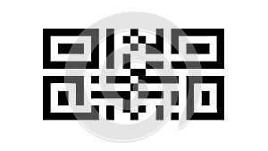 Minimalist QR Code Icon: Digital Data Information Symbol, vector design Generative AI