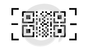 Minimalist QR Code Scan Frame Vector for Clean User Interfaces, vector design Generative AI