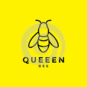 Minimalist queen bee logo design