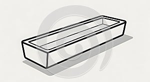 Minimalist Rectangular Container Line Art
