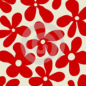 Minimalist Red Flower Power Hipster Pattern