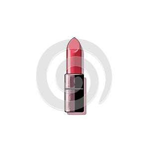 Minimalist Red Lipstick Illustration With Realistic Light And Color
