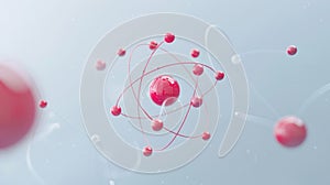 Minimalist representation of an atom nucleus with orbiting electrons photo
