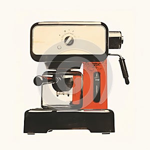 Minimalist Retro Coffee Machine Print