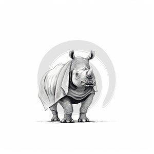 Minimalist Rhinoceros: A Raw And Unpolished Digital Illustration