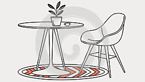 Minimalist Round Table and Chairs, Cozy Dining Nook Design, vector design Generative AI