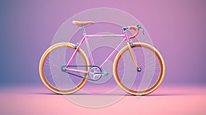 Minimalist 1980s Inspired 3d Bicycle Illustration photo