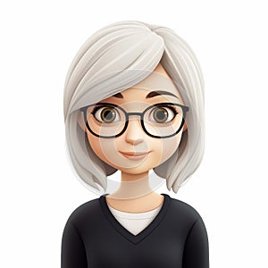 Minimalist Sarah Emoji: Cute Avatar In Glasses With Clever Wit