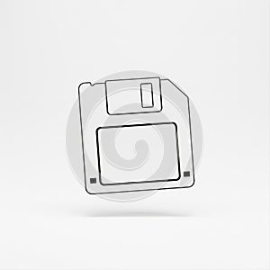 Minimalist save icon, floppy disk