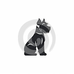 Minimalist Schnauzer Silhouette Illustration For Logo Design