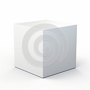 Minimalist Sculptor: White Cube On White Background