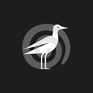 Minimalist Seagull Icon With Egyptian Iconography - Nature Inspired Design