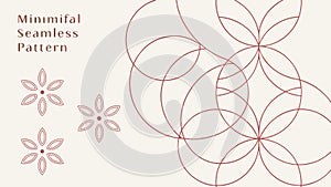 Minimalist Seamless Circular Geometric Pattern, vector design Generative AI