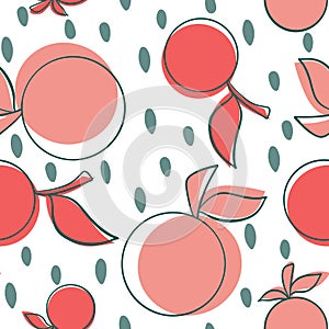 Minimalist seamless pattern with apples, vector illustration.