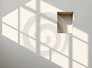 Sunlight Casting Window Grid Shadows on Textured Wall Ai Generated