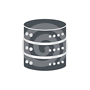 Minimalist server stack icon representing data storage technology and digital information system