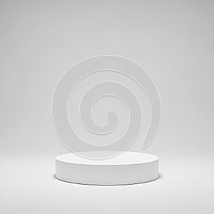 Minimalist White Display Platform Mockup Isolated On White Backdrop