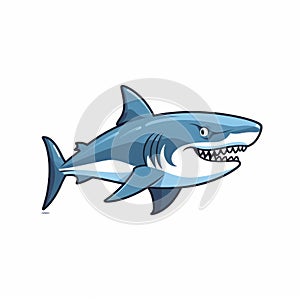 Minimalist Shark Cartoon Mascot Concept Art Design