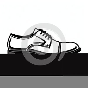 Minimalist Shoe Icon Illustration On White Background
