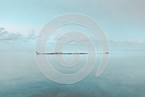 Minimalist shot of the shipwreck Gemma on the beach of Grand Cayman