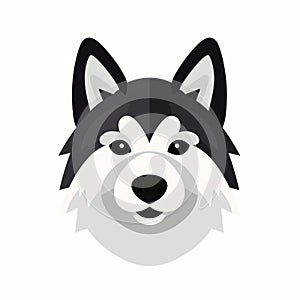 Minimalist Siberian Husky Dog Emoji - Cute And Playful Icon