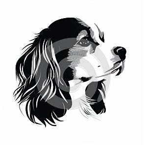 Minimalist Silhouette Of King Charles Spaniel Dog