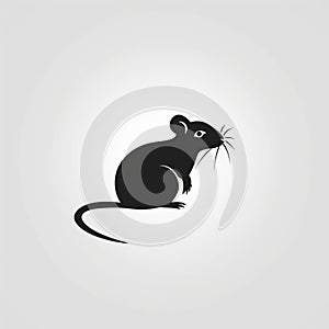 Minimalist Silhouette Rat Vector Illustration For Logo Design