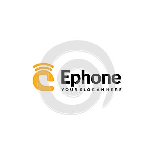 minimalist simple Ephone signal hedset logo design