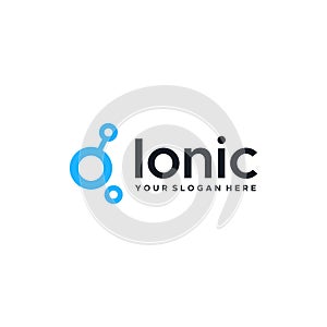 minimalist simple Ionic circuit circle logo design