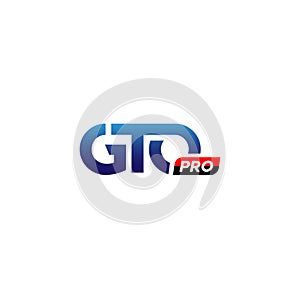 Minimalist Simple Letter Mark GTO PRO logo design