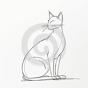 cat drawing sketch style minimalism