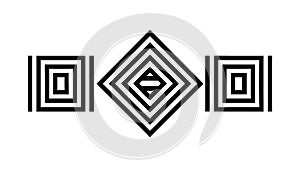 Minimalist Square Maze Abstract Pattern Set, vector design Generative AI