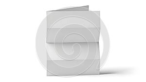 Minimalist stack of white paper sheets on white background isolated on white background